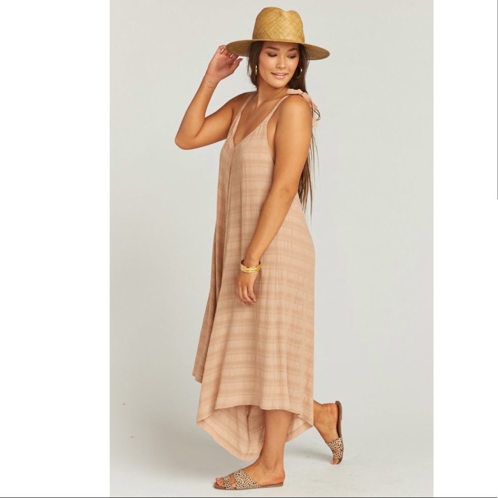 NEW! SMYMM Jumpsuit - Tan Ripple Gauze